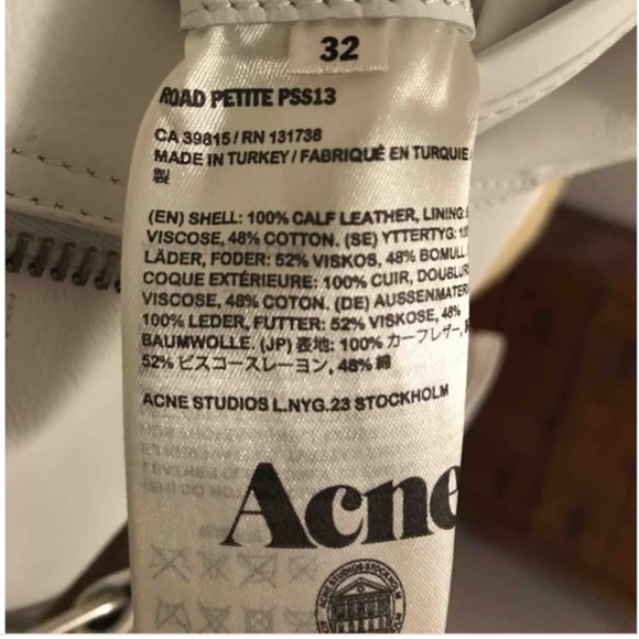 Acne Road Petite White Leather Motorcycle Jacket - Picture 8 of 8